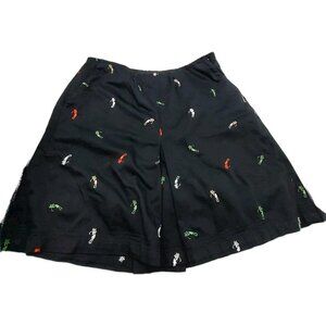 Lizgolf Women's Skort Size 10 Embroidered Side Zip Golf Skirt Black Liz Claiborn